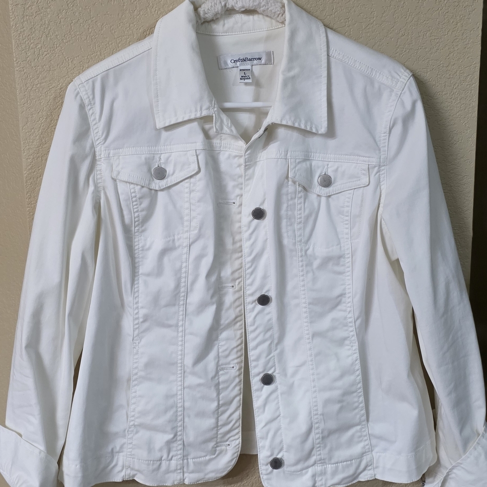 croft & barrow White Women's Denim-Style Jacket